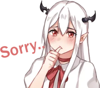 😓 31778473 动漫, 女孩, 可爱, 恶魔, 角, 脸红, 紧张 whatsapp sticker