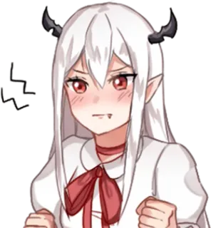 😤 3a854fb9 动漫, 恶魔, 女孩, 卡通, 角, 精灵 whatsapp sticker