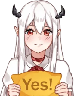 😀 8d8a8b24 Yes! 动漫, 恶魔, 可爱, 好的 whatsapp sticker