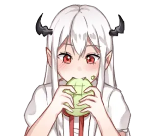 😍 043f3552 Anime, Gadis, Iblis, Makanan, Lucu telegram sticker