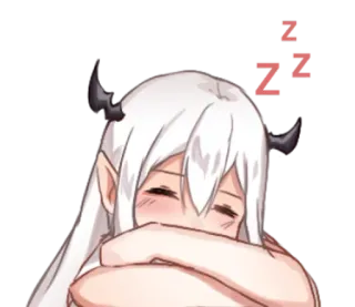 💤 6e2f4d7b zz anime, tidur, iblis, lelah, imut, mengantuk telegram sticker