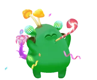 🥳 3410ed89 怪物, 可爱, 庆祝, 派对, 多彩 telegram sticker