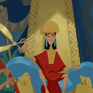 🍂 1e1455f4 Kuzco The Emperor's New Groove การ์ตูน, จักรพรรดิ, กรรไกร, ตลก, ตัวละคร telegram sticker