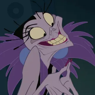 🍂 3458908d Yzma The Emperor's New Groove อิซมา, ดิสนีย์, ตัวร้าย, จักรพรรดิเทพเจ้าหมา, การ์ตูน telegram sticker