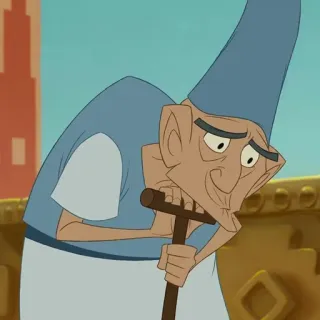 🍂 50b351a6 Yupi การ์ตูน, Yupi, คนแก่, ไม้เท้า telegram sticker