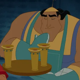🍂 e0e4507d Kronk The Emperor's New Groove ดิสนีย์, ครังก์, จักรพรรดิเทพเจ้า, แอนิเมชั่น, ตัวละครในภาพยนตร์ telegram sticker