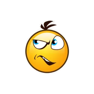 😕 01bacf31 表情符号, 脸, 讽刺, 表情, 黄色, 卡通 telegram sticker