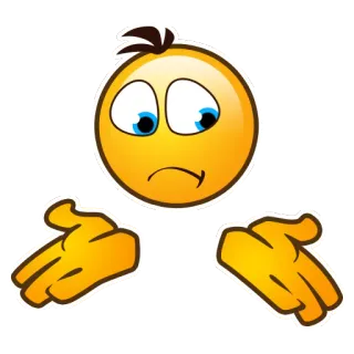 😒 0501043c 表情符号, 耸肩, 问题, 困惑 telegram sticker
