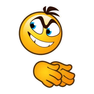 😈 09857b82 表情符号, 梗, 坏笑, 手 telegram sticker