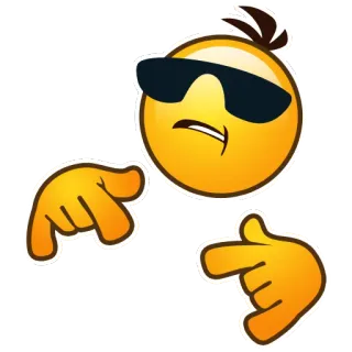 😎 0beab428 表情符号, 酷, 太阳镜, 指 telegram sticker