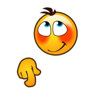 😊 76a6940c 表情符号, 指向, 向下, 表情, 卡通 telegram sticker