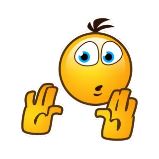 🙊 a4073488 表情符号, 贴纸, 黄色, 脸, 手, 问题 telegram sticker
