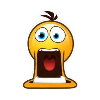 😱 d9ab7571 表情符号, 震惊, 害怕, 黄色, 卡通, 表情 telegram sticker