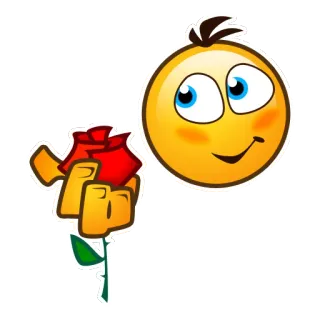 🌹 e4d89a73 表情符号, 玫瑰, 花, 脸, 卡通 telegram sticker
