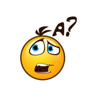 ❓ f1325ec6 A? 表情符号, 问题, 困惑, 黄色, 脸 telegram sticker