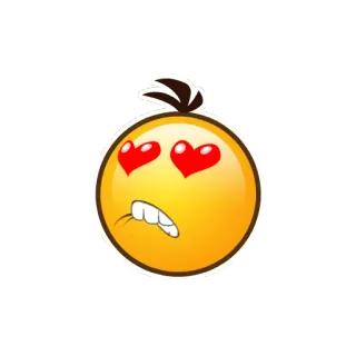 😍 f49a3c52 表情符号, 爱, 爱心眼, 脸, 黄色 telegram sticker