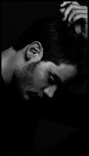 ➖ 2b36a7b9 man, portret, zwart-wit, mannelijk, emotioneel, monochroom whatsapp sticker