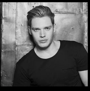 ➖ b106974d portret, man, beroemdheid, mannelijk, zwart wit whatsapp sticker