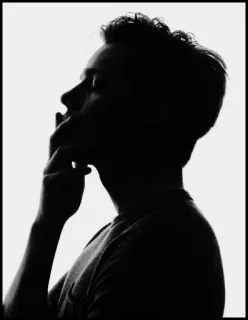 ✖️ f4a94f07 silhouet, man, denkend, contemplatief, profiel, portret whatsapp sticker