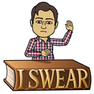 📖 a22dbac7 I SWEAR 誓う, 誓い, 約束, 誠実, 誓約, 断言, 真実, Bitmoji telegram sticker