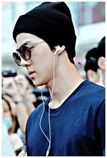 🎸 43ef04c3 man, sunglasses, hat, earphones, people, style whatsapp sticker