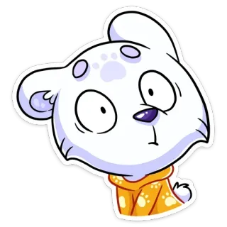 😳 9acdf21a polar bear, cartoon, sticker, animal, cute, character telegram sticker