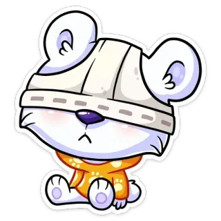 🙈 cfc579e3 animal, cartoon, bear, cute, sticker, bandaged head telegram sticker