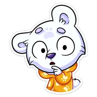🤨 f8c052fe cartoon bear, cute animal, sticker, illustration, white bear telegram sticker