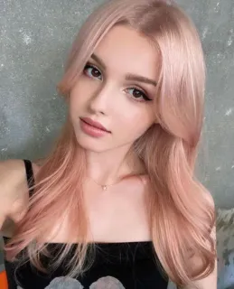 😍 cfa13c2c portret, vrouw, roze haar, schoonheid, meisje telegram sticker