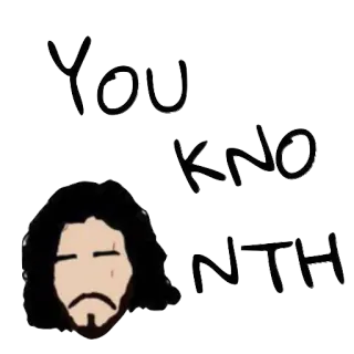 😑 52d0fa3d You KNo NTH Meme, Tekst, Portret, Nic nie wiesz telegram sticker