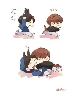 👨‍❤️‍👨 5ffbe3c6 ㅋㅋㅋㅋ Cartoon, Schlaf, Anime, Hund, Hase telegram sticker