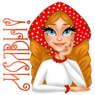 👂 723149d7 MSIDIFI мультфильм, девочка, красная шапочка, женщина, портрет, персонаж telegram sticker