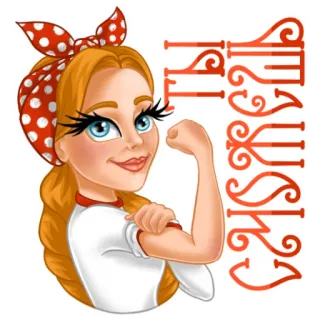 💪 d3e8bb43 Všechno zvládnu женщина, мультфильм, расширение прав и возможностей, чешский, сильная женщина, женский telegram sticker