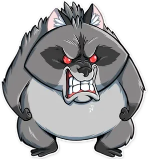 😡 a7ad621f アライグマ, 怒り, 漫画, 動物, 哺乳類, 毛むくじゃら telegram sticker