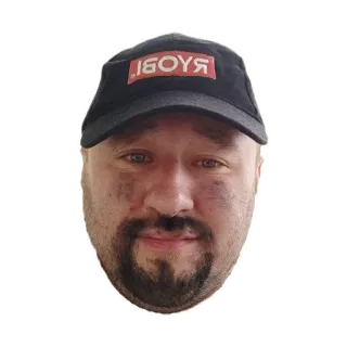 🥴 df84654f RYOBI man, head, ryobi, hat telegram sticker