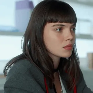 〰 16ca2eef Porträt, junge Frau, Brünette, Mädchen, Person, Gesicht telegram sticker