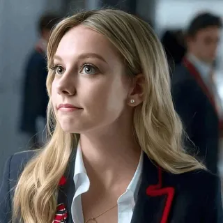 〰 25514cc6 Elite elite, schauspielerin, maria pedraza, schuluniform, blond telegram sticker