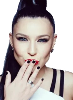 😘 0eeb692a kobieta, makijaż, poza, piękno, portret, całowanie, gest dłoni telegram sticker