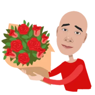 💐 80e1778c mawar, bunga, hadiah, pria, buket, cinta, merah, kado telegram sticker