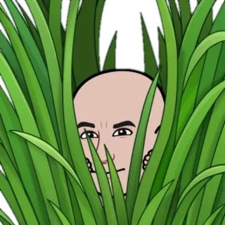 🤫 d0493e10 rumput, bersembunyi, mengintip, Bitmoji telegram sticker