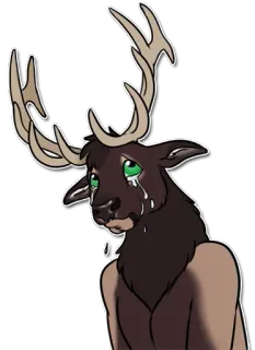 😭 1eecedbd 哭泣, 鹿, 悲伤, 麋鹿 telegram sticker