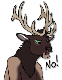 😠 4b749518 NO! 麋鹿, 鹿, 动物, 卡通 telegram sticker