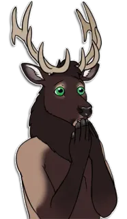 😧 535db5fc 兽人, 鹿, 拟人, 动物, 插画 telegram sticker