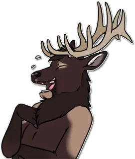 😂 54173e0e 麋鹿, 动物, 哺乳动物, 卡通, 毛茸茸, 鹿 telegram sticker