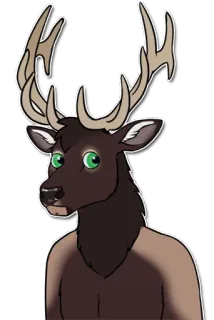 🙄 6049a383 鹿, 动物, 毛茸茸, 卡通, 鹿角 telegram sticker