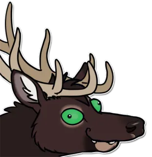 👀 616ccc30 动物, 鹿, 野生动物, 卡通, 贴纸 telegram sticker