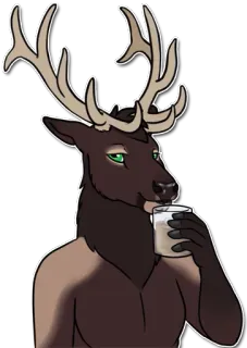 🍺 b5778657 鹿, 动物, 卡通, 饮用, 麋鹿, 毛茸茸 telegram sticker