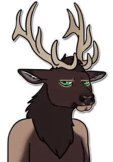 😑 f51469b8 鹿, 动物, 卡通 telegram sticker