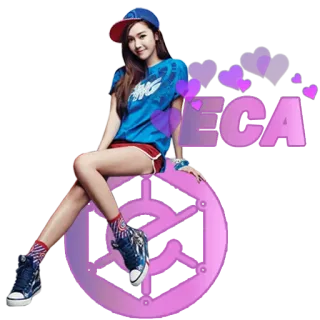 😃 4dafd66a ECA fille, coeurs, mignon, assis, style, mode whatsapp sticker