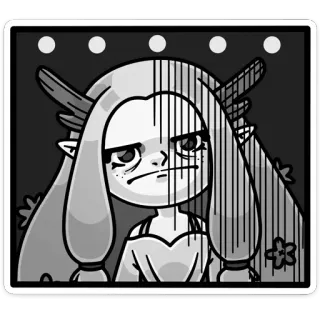 😠 90f0861e sticker, cartoon, character, elf, illustration, fantasy, cute telegram sticker